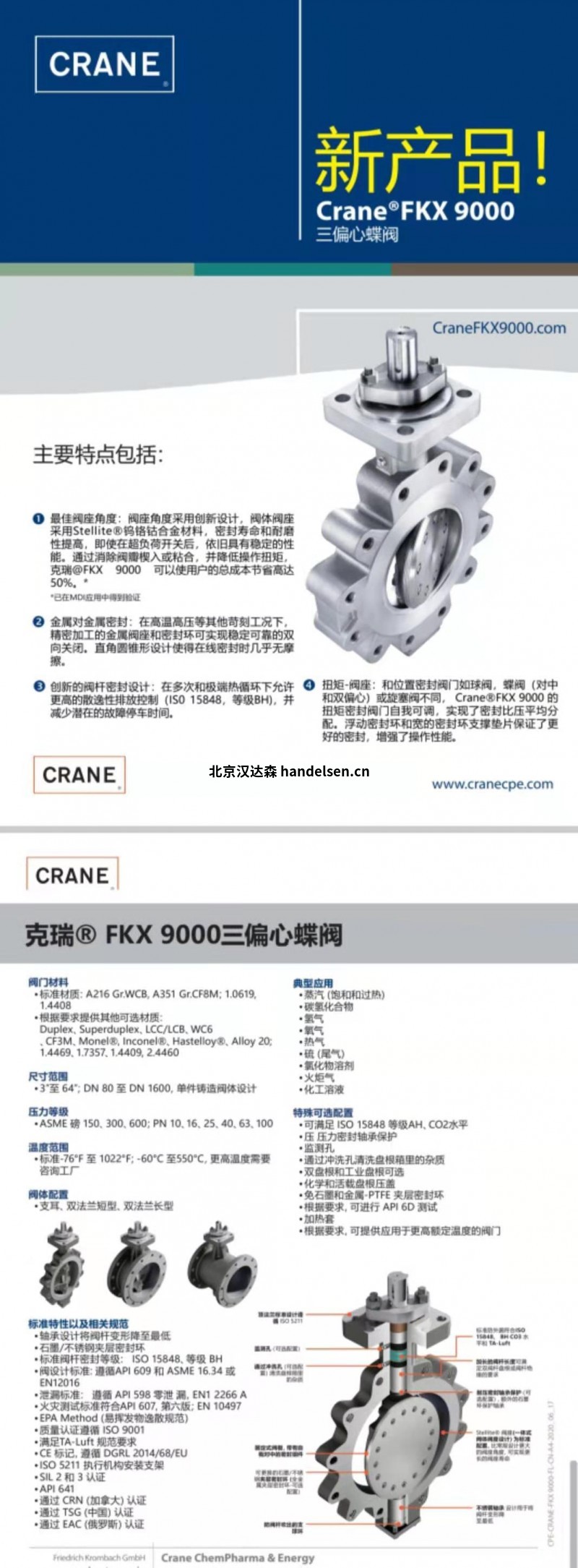 CRANE ChemPharma Energy 电动阀门带执行机构